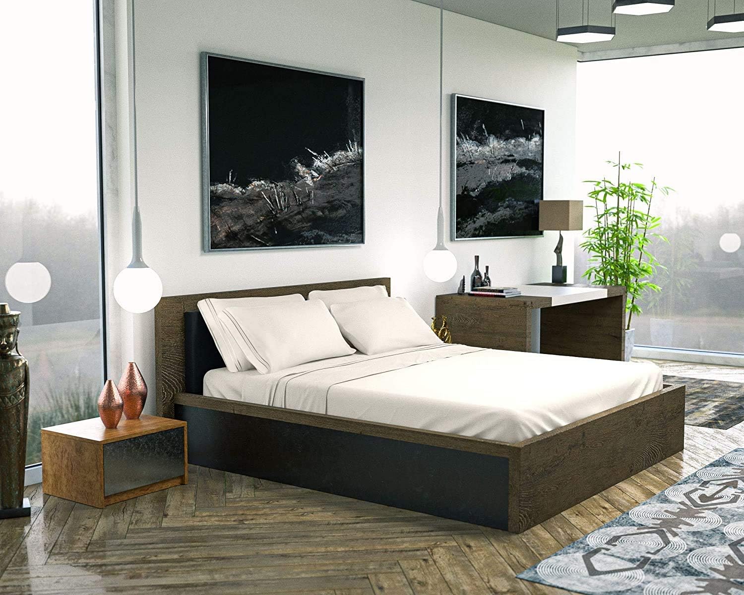 DREAMCARE King Size Sheets Set – 6 pcs Cooling Bed Sheets – up to 15” Deep Pocket King Sheet Set – 2500 Supreme Collection – Extra Soft 100% Brushed Microfiber Hotel Luxury with Side Pocket – Ivory